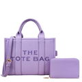 2pc Leather Tote Bag with Wallet