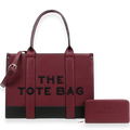 2pc Leather Tote Bag with Wallet