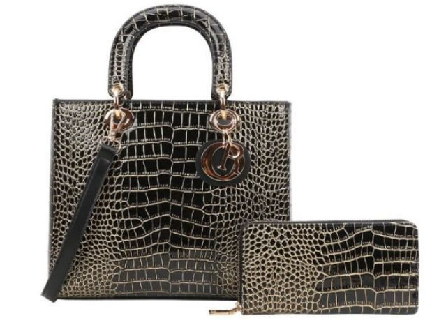 Alligator bag with wallet "R"